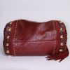 Gucci Babouska handbag in burgundy empreinte monogram leather and burgundy suede - Detail D4 thumbnail