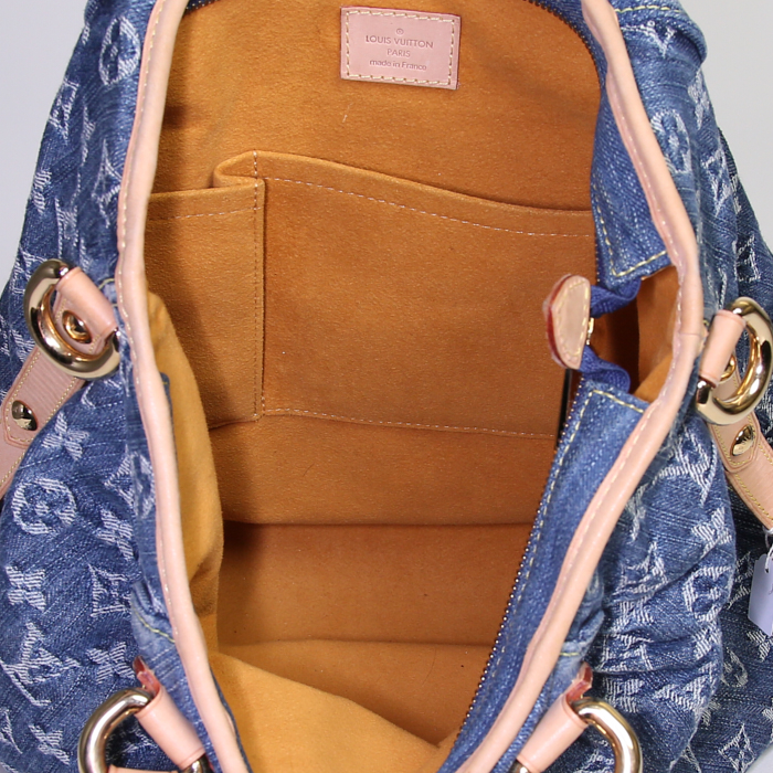Borsa Louis Vuitton Neo Cabby in tela denim monogram blu e pelle naturale - Detail D2