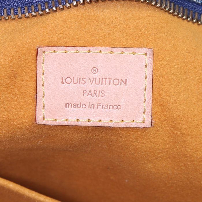 Bolso de mano Louis Vuitton Neo Cabby en lona denim Monogram azul y cuero natural - Detail D3