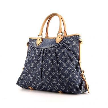 Sac à main Louis Vuitton Neo Cabby en toile denim monogrammée bleue et cuir naturel