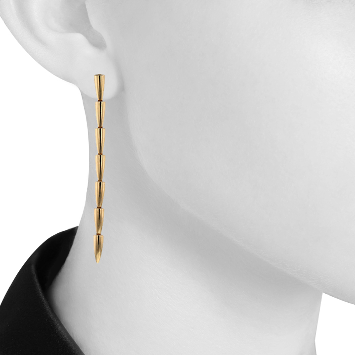 Articulated Vhernier Calla pendants earrings in yellow gold - Detail D1