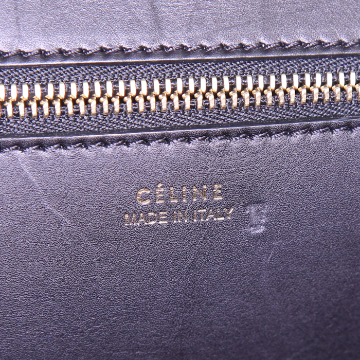 Sac à main Celine Tie Bag en python noir et cuir noir - Detail D3