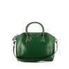 Bolso para llevar al hombro o en la mano Givenchy Antigona modelo pequeño en cuero esmaltado verde - 360 thumbnail