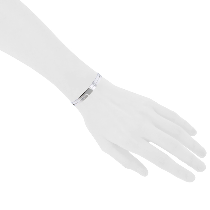 Bracelet rigide ouvert Dinh Van Seventies en or blanc - Detail D1
