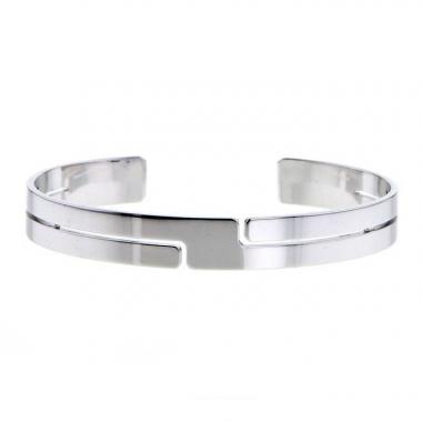 Brazalete rígido abierto Dinh Van Seventies en oro blanco