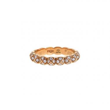 Fred Pain de Sucre Celebration ring in pink gold and diamonds
