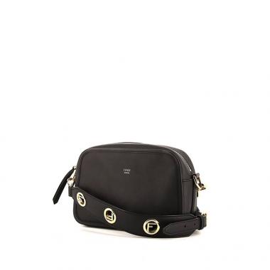 Bolso bandolera Fendi Camera Case en cuero negro