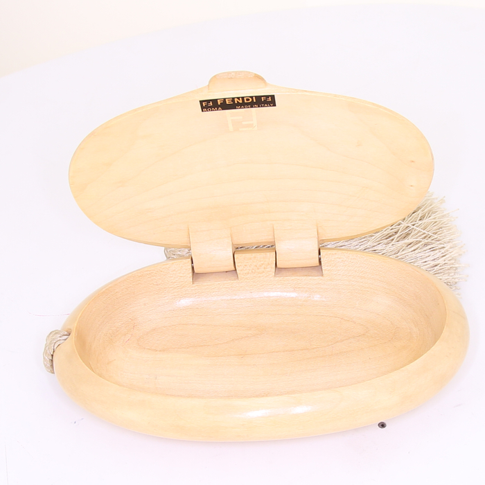 Fendi clutch in beige wood - Detail D2