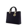 Dior Lady Dior large model handbag in black canvas cannage - 00pp thumbnail