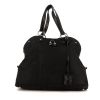 Yves Saint Laurent Muse handbag in black leather and black canvas - 360 thumbnail