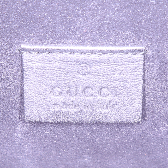 Gucci Dionysus shoulder bag in grey monogram canvas and black suede - Detail D4
