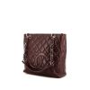 Chanel Shopping GST small model bag worn on the shoulder or carried in the hand in burgundy quilted grained leather - 00pp thumbnail