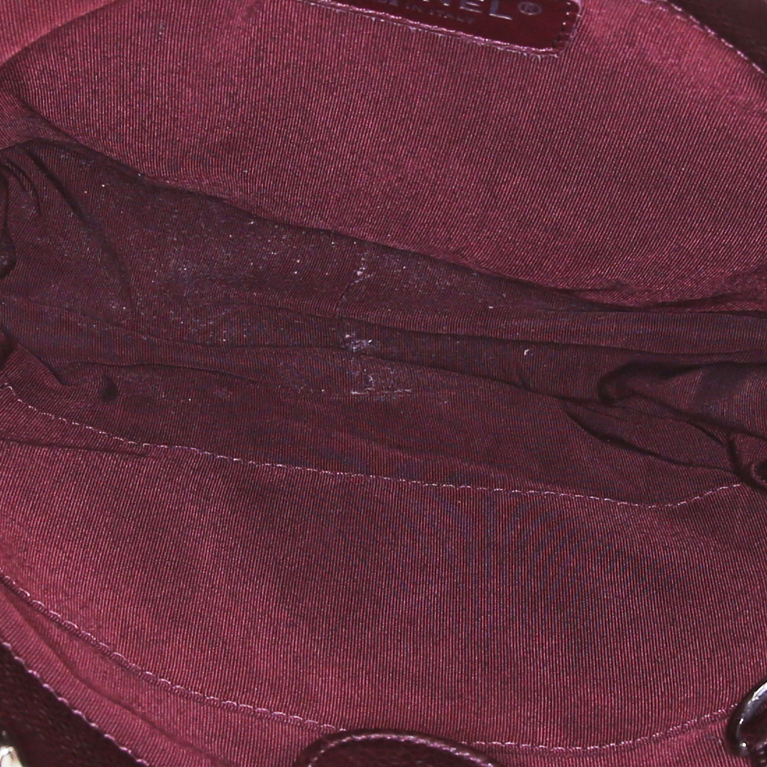Borsa da spalla o a mano Chanel Shopping GST modello piccolo in pelle martellata e trapuntata bordeaux - Detail D2