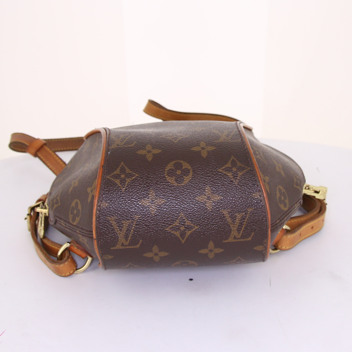 Louis Vuitton Ellipse backpack in brown monogram canvas and natural leather - Detail D4