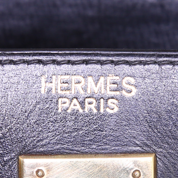 Bolso de mano Hermes Kelly 32 cm en cuero box negro - Detail D3