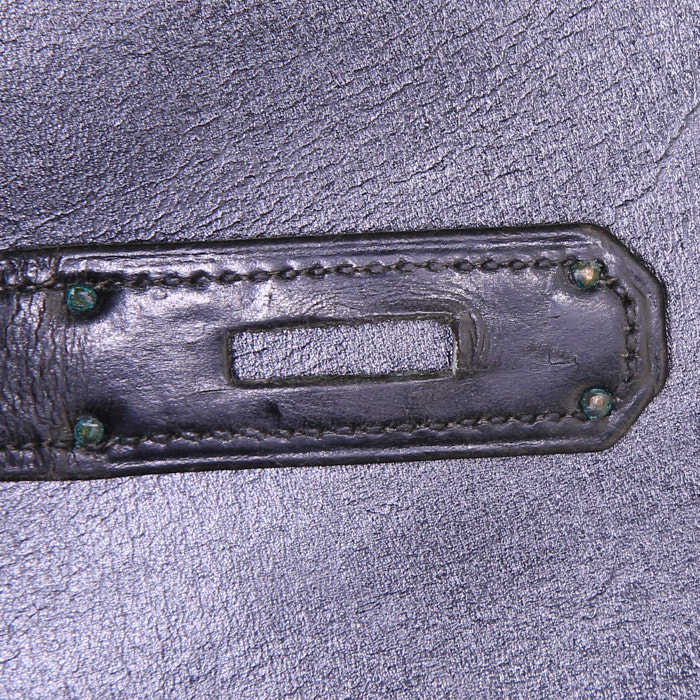 Bolso de mano Hermes Kelly 32 cm en cuero box negro - Detail D4