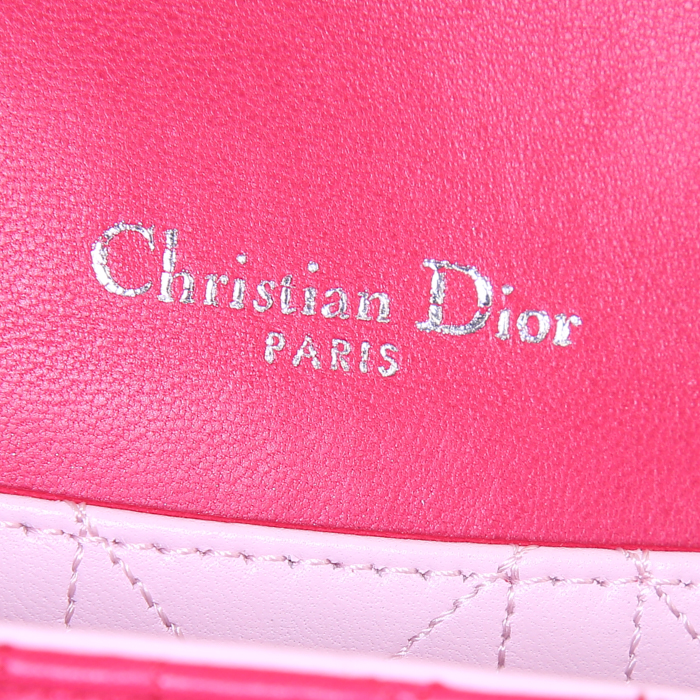 Dior Miss Dior Promenade shoulder bag in raspberry pink leather - Detail D3