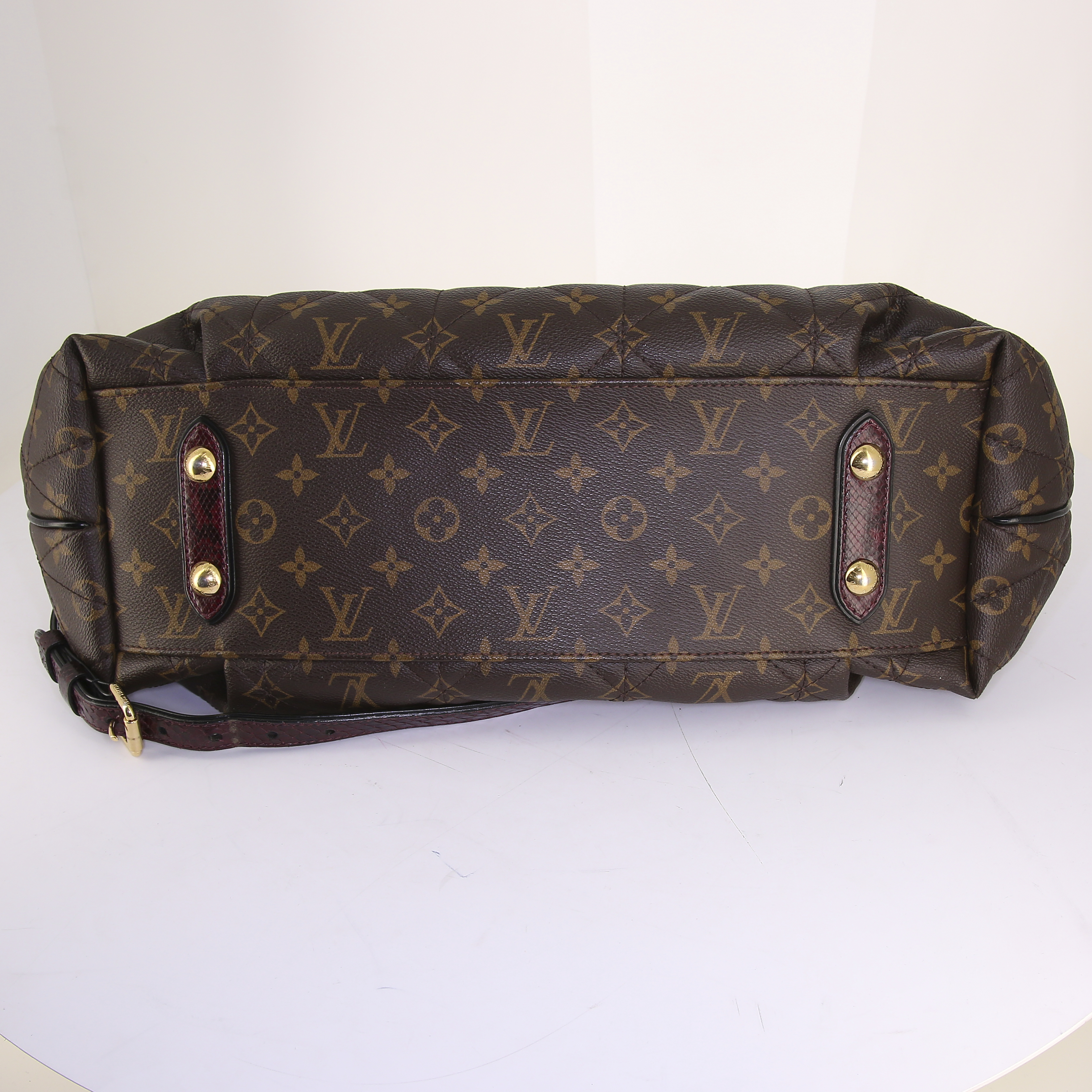 Shopping bag Louis Vuitton Etoile Shopper modello grande in tela monogram marrone e pelle bordeaux - Detail D5