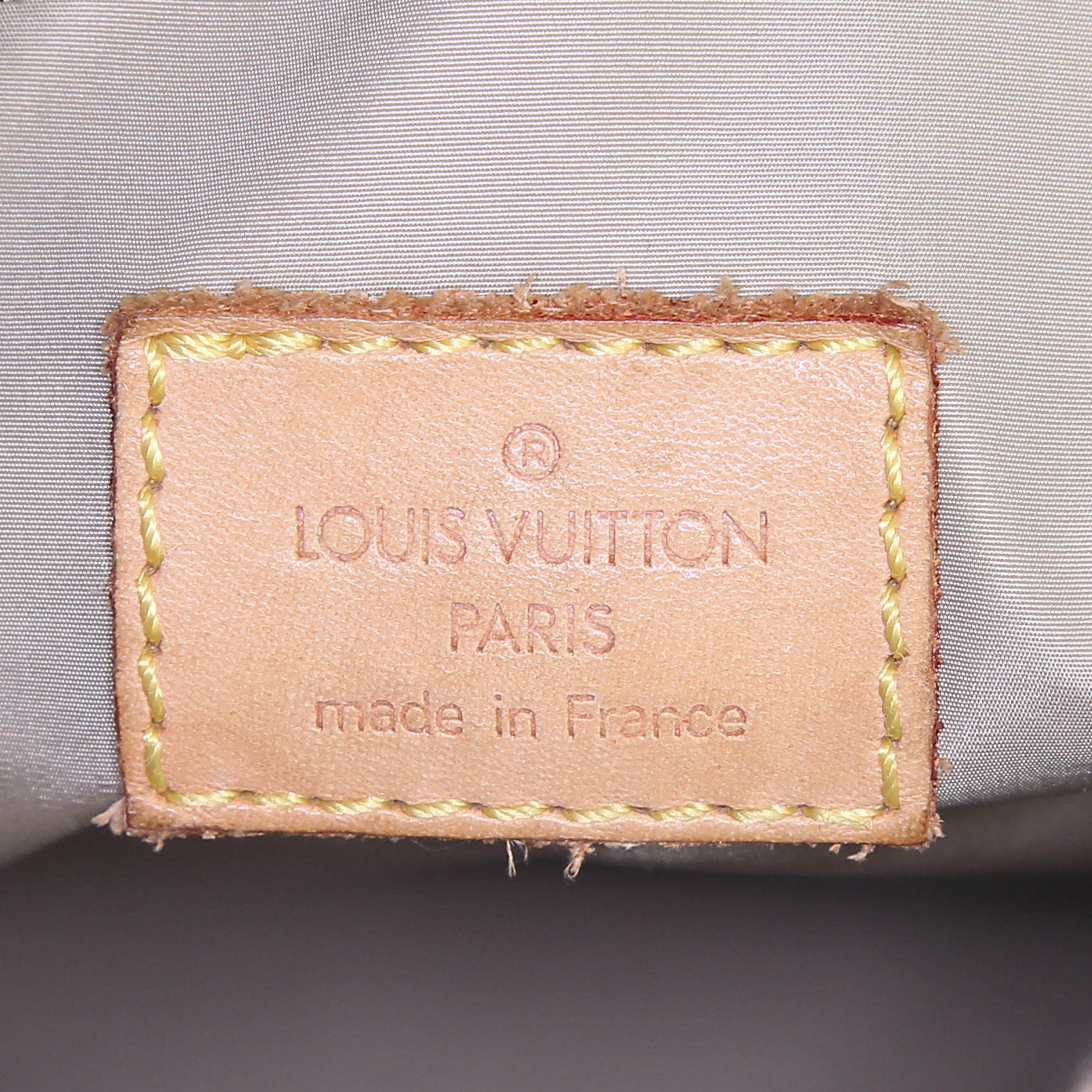 Borsa a tracolla Louis Vuitton Geant Citadin in tela grigia e pelle naturale - Detail D3