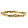 Bracelet époque années 60 semi-souple Vintage en or jaune et turquoises - 00pp thumbnail