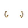 Vintage 1990's hoop earrings in yellow gold and diamonds - 00pp thumbnail