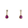 Vintage earrings in yellow gold,  diamonds and ruby - 00pp thumbnail
