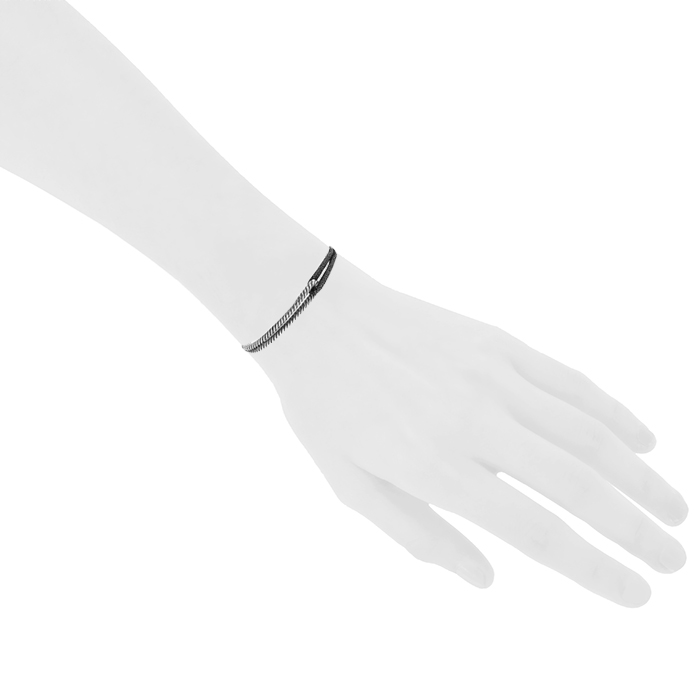 Half-articulated David Yurman Labyrinth bracelet in silver and diamonds - Detail D1
