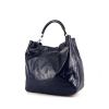 Saint Laurent Roady shopping bag in blue patent leather - 00pp thumbnail