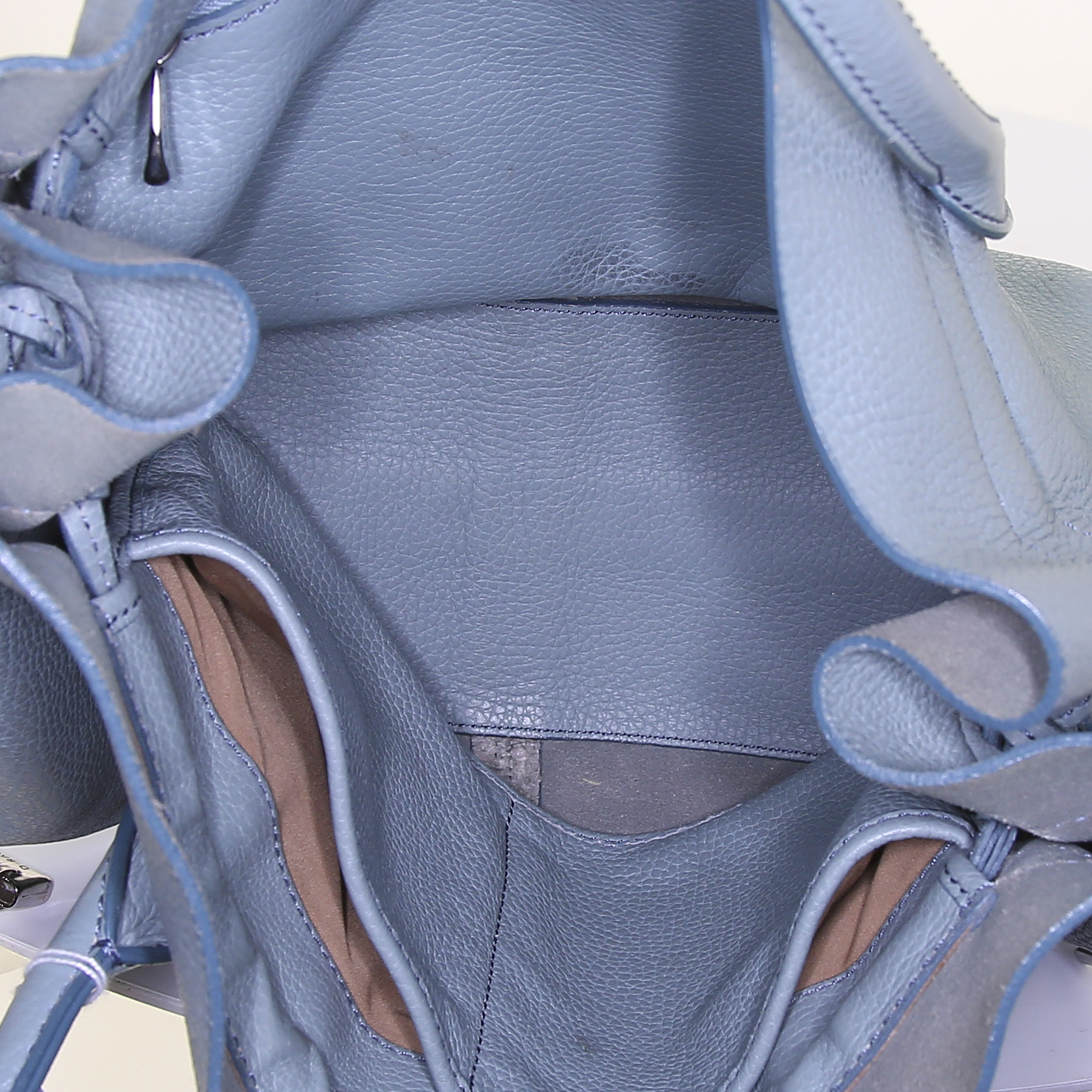 Sac cabas Tod's D-Bag en cuir grainé vert-d'eau - Detail D2