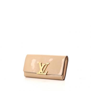 Billetera Louis Vuitton Louise en charol beige