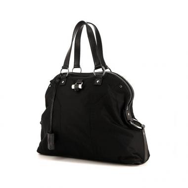 Sac à main Yves Saint Laurent Muse grand modèle en toile et cuir noire