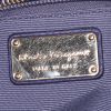 Salvatore Ferragamo handbag in navy blue grained leather - Detail D3 thumbnail