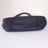 Salvatore Ferragamo handbag in navy blue grained leather - Detail D4 thumbnail