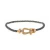 Fred Force 10 medium model bracelet in yellow gold,  stainless steel and diamonds - 00pp thumbnail