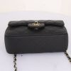 Chanel Timeless small model handbag in black quilted grained leather - Detail D5 thumbnail
