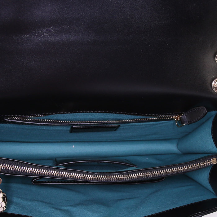 Bolso de mano Bulgari en cuero negro - Detail D3