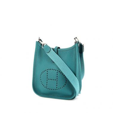 Borsa Hermès Mini Evelyne in pelle togo blu