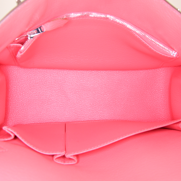 Borsa a tracolla Hermes Jypsiere in pelle togo rosa Jaipur - Detail D2