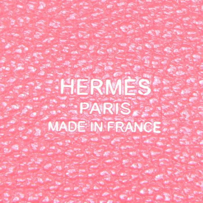 Borsa a tracolla Hermes Jypsiere in pelle togo rosa Jaipur - Detail D3