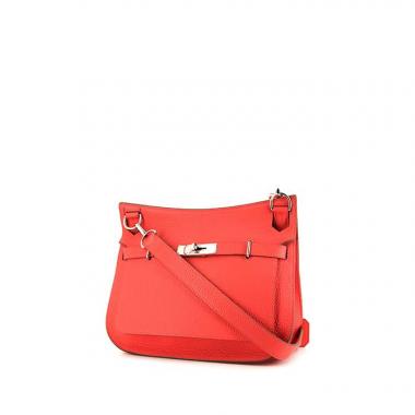 Sac bandoulière Hermes Jypsiere en cuir togo rose Jaipur