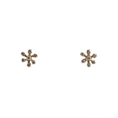 Paire de boucles d'oreilles H. Stern Snow Flakes en or jaune champagne et diamants cognac