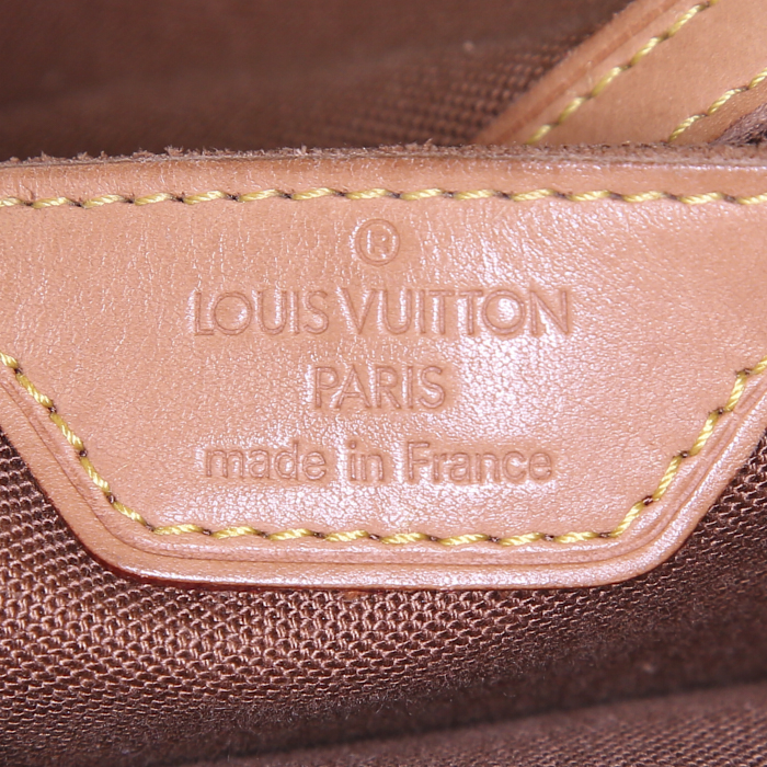Sac à dos Louis Vuitton Montsouris Backpack en toile monogram marron et cuir naturel - Detail D3