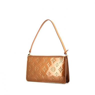 Pochette Louis Vuitton in pelle verniciata beige