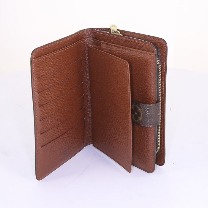 Louis Vuitton large model wallet in brown monogram canvas and brown leather - Detail D2