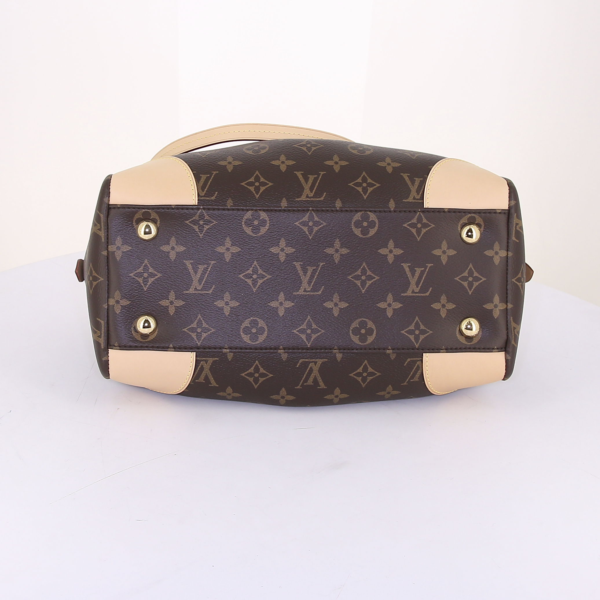 Sac à main Louis Vuitton Ségur en toile monogram marron et cuir naturel - Detail D5