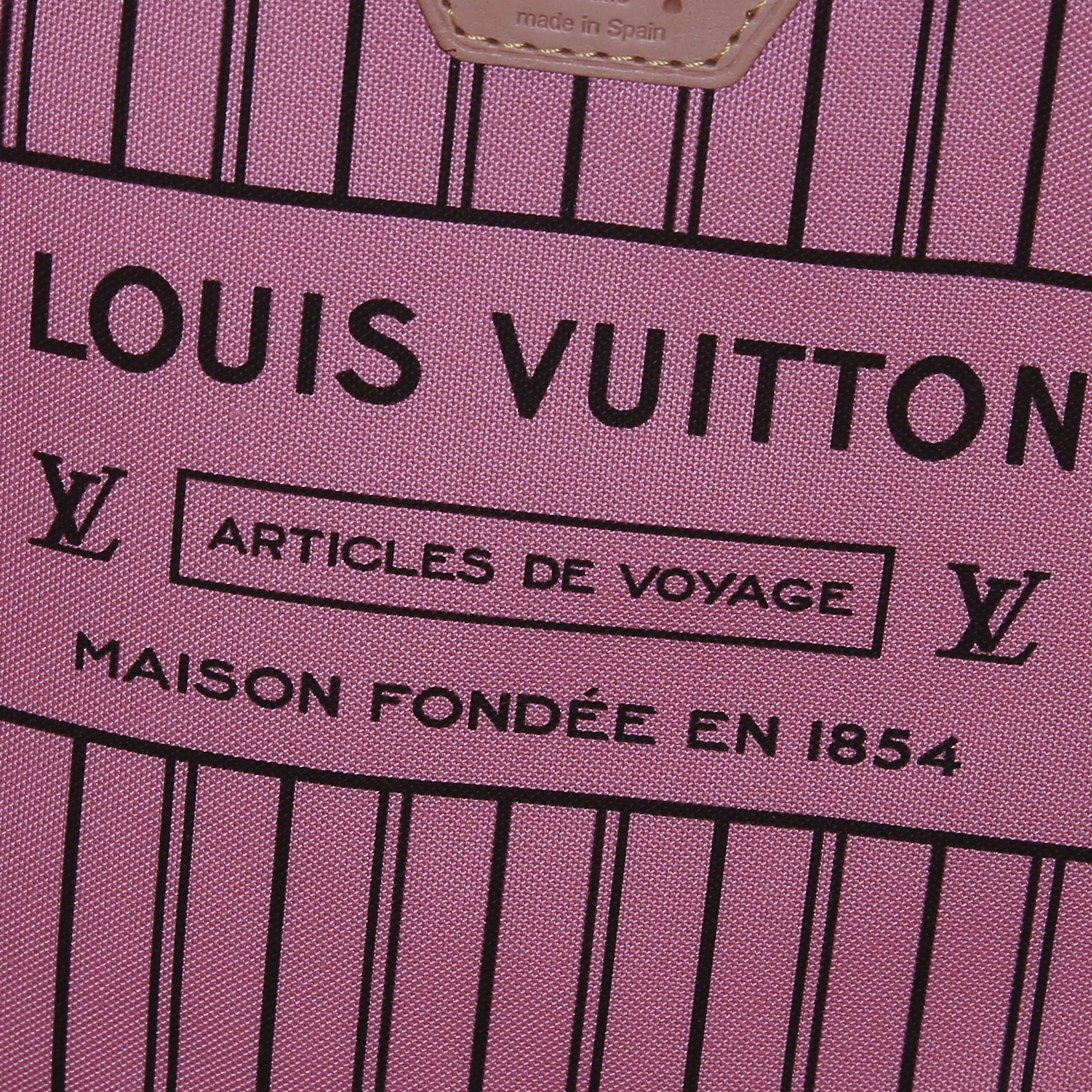 Bolso Cabás Louis Vuitton Neverfull modelo mediano en lona Monogram marrón y cuero natural - Detail D3