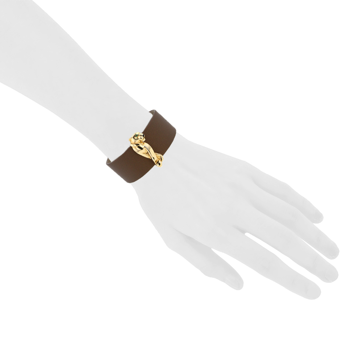 Cartier Panthère cuff bracelet in yellow gold, onyx and tsavorites - Detail D1