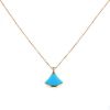 Bulgari Divas' Dream small model necklace in pink gold,  turquoise and diamond - 00pp thumbnail