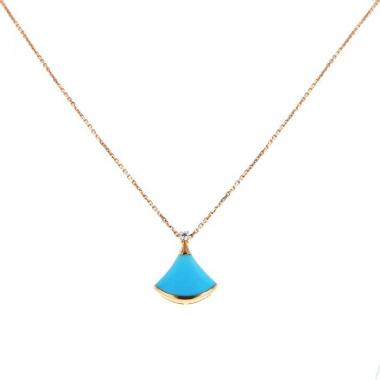 Bulgari Divas' Dream small model necklace in pink gold,  turquoise and diamond