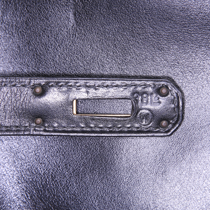 Bolso de mano Hermes Kelly 32 cm en cuero box negro - Detail D5